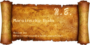 Marsinszky Buda névjegykártya